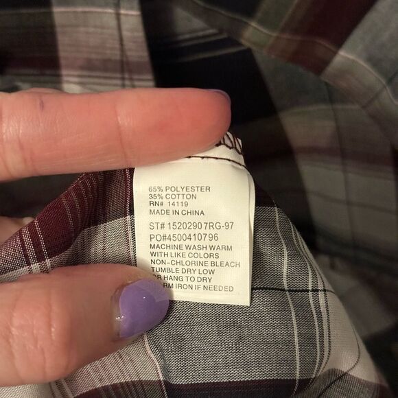 Ely Cattlemen Mens Long Sleeve Plaid Pearl Snap Western Long Sleeve Shirt - Picture 6 of 6